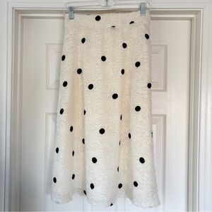 Anthro Eri + Ali textured polka dot midi skirt, S